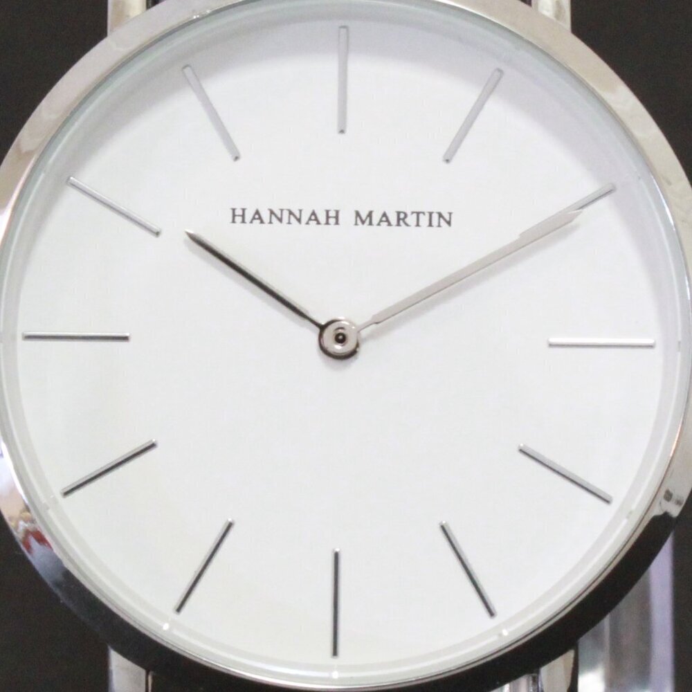 Men's Classic Minimalist 2 Hand Quartz Watch Raised Indices Black Strap 36mm - Picture 13 of 14